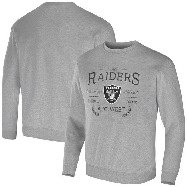 Men's Las Vegas Raiders Gray Darius Rucker Collection Pullover Sweatshirt - Click Image to Close